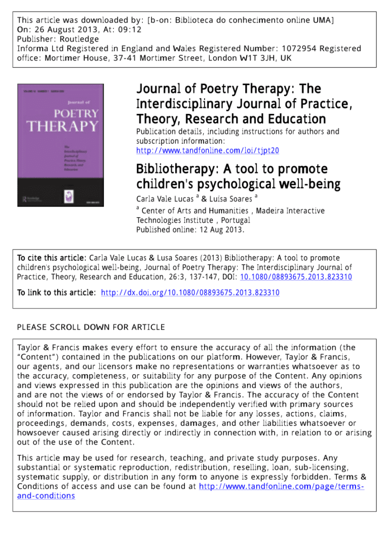 The Role of Bibliotherapy in Promoting Positive Mental Health in Children